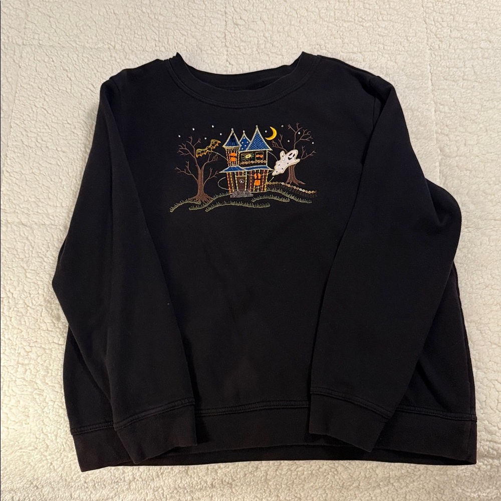 Black Haunted House Crewneck